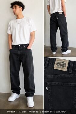 Vintage 1994 Levi’s SilverTab Loose Jeans Mens 33x34 Black Made In USA 90s
